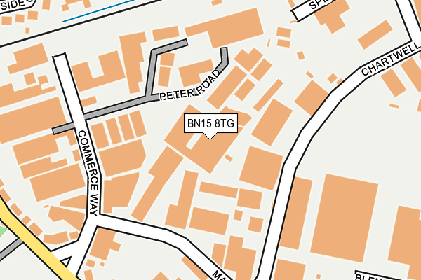 BN15 8TG map - OS OpenMap – Local (Ordnance Survey)
