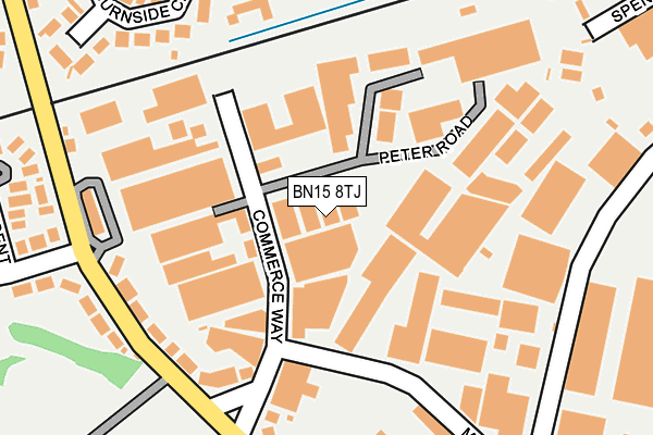 BN15 8TJ map - OS OpenMap – Local (Ordnance Survey)