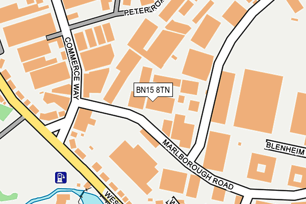 BN15 8TN map - OS OpenMap – Local (Ordnance Survey)