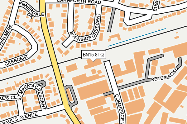 BN15 8TQ map - OS OpenMap – Local (Ordnance Survey)