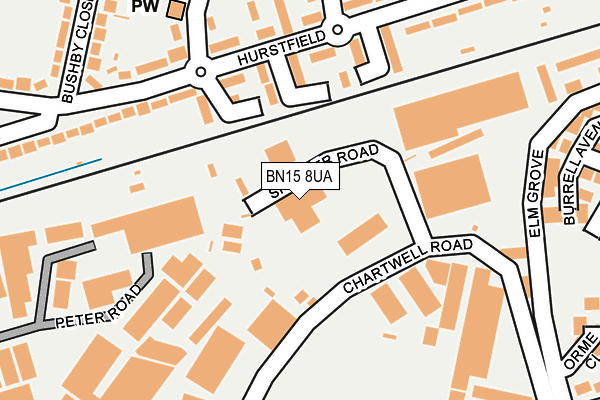 BN15 8UA map - OS OpenMap – Local (Ordnance Survey)