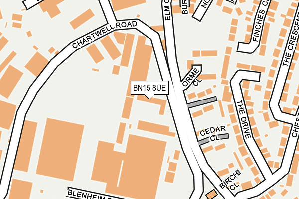 BN15 8UE map - OS OpenMap – Local (Ordnance Survey)