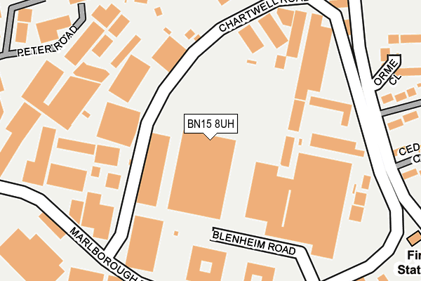 BN15 8UH map - OS OpenMap – Local (Ordnance Survey)
