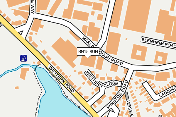 BN15 8UN map - OS OpenMap – Local (Ordnance Survey)