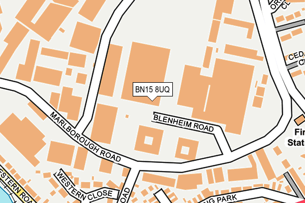 BN15 8UQ map - OS OpenMap – Local (Ordnance Survey)