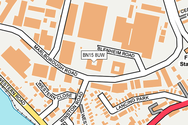 BN15 8UW map - OS OpenMap – Local (Ordnance Survey)