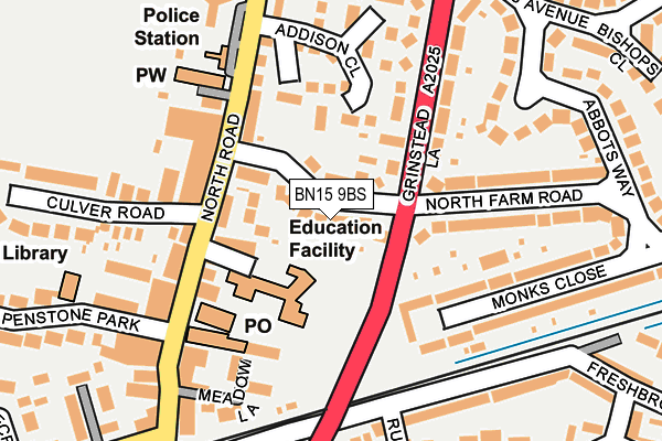 BN15 9BS map - OS OpenMap – Local (Ordnance Survey)