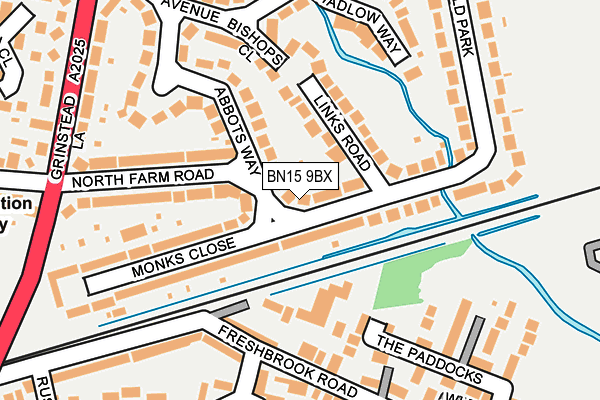 BN15 9BX map - OS OpenMap – Local (Ordnance Survey)