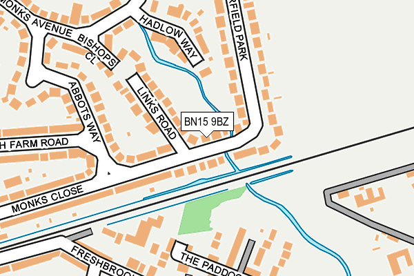 BN15 9BZ map - OS OpenMap – Local (Ordnance Survey)