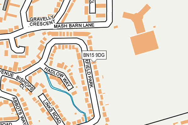 BN15 9DG map - OS OpenMap – Local (Ordnance Survey)
