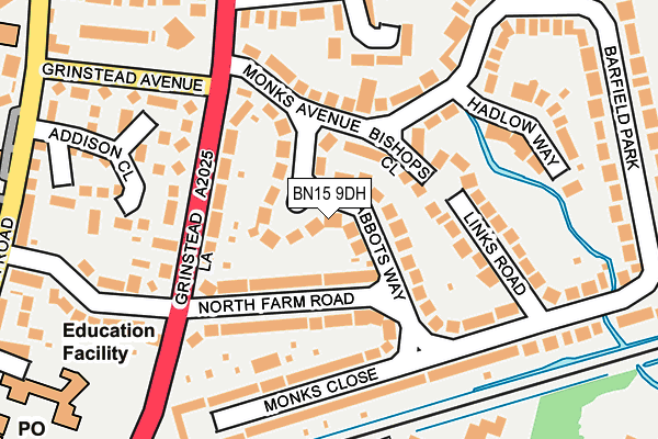 BN15 9DH map - OS OpenMap – Local (Ordnance Survey)