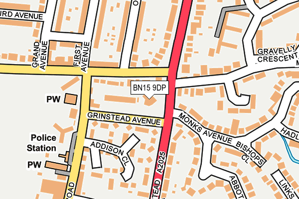 BN15 9DP map - OS OpenMap – Local (Ordnance Survey)
