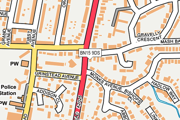 BN15 9DS map - OS OpenMap – Local (Ordnance Survey)