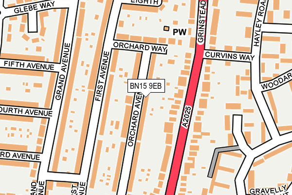 BN15 9EB map - OS OpenMap – Local (Ordnance Survey)