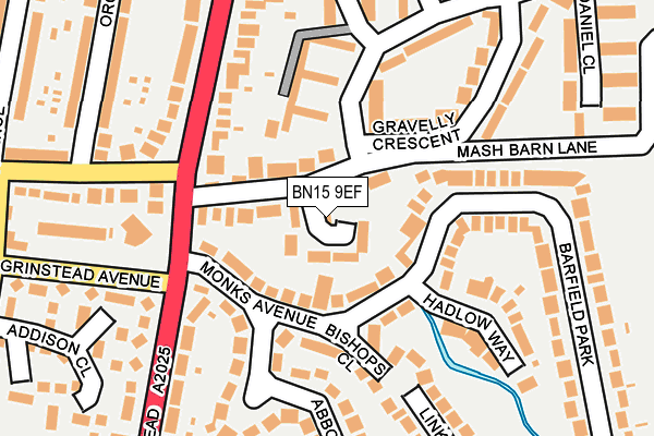 BN15 9EF map - OS OpenMap – Local (Ordnance Survey)