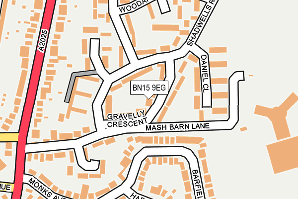 BN15 9EG map - OS OpenMap – Local (Ordnance Survey)
