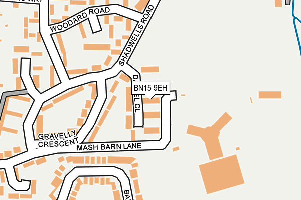 BN15 9EH map - OS OpenMap – Local (Ordnance Survey)