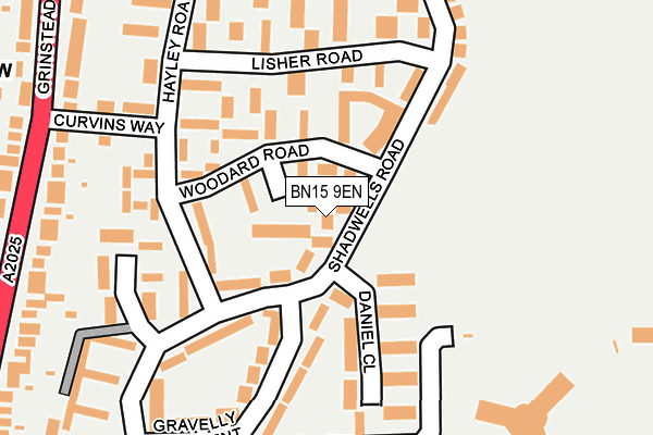 BN15 9EN map - OS OpenMap – Local (Ordnance Survey)