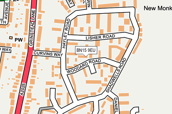 BN15 9EU map - OS OpenMap – Local (Ordnance Survey)