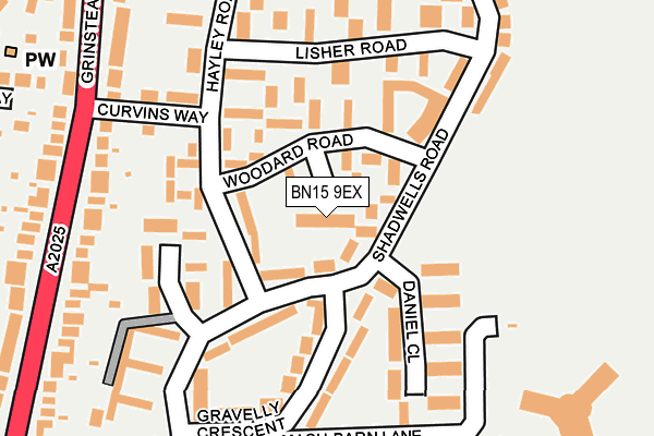 BN15 9EX map - OS OpenMap – Local (Ordnance Survey)