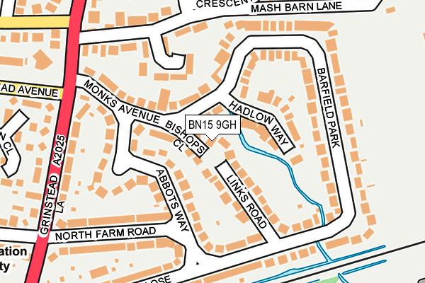BN15 9GH map - OS OpenMap – Local (Ordnance Survey)