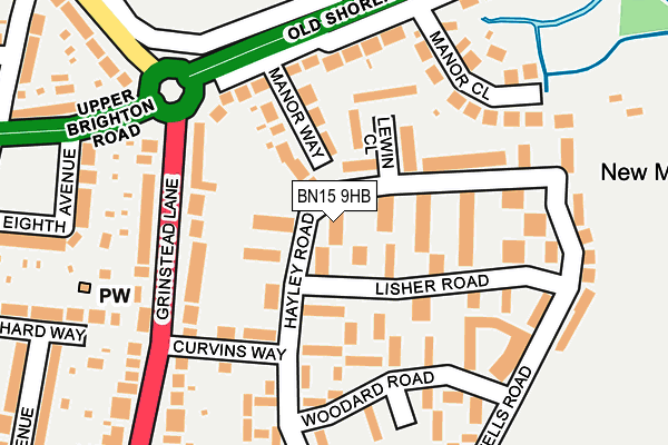 BN15 9HB map - OS OpenMap – Local (Ordnance Survey)