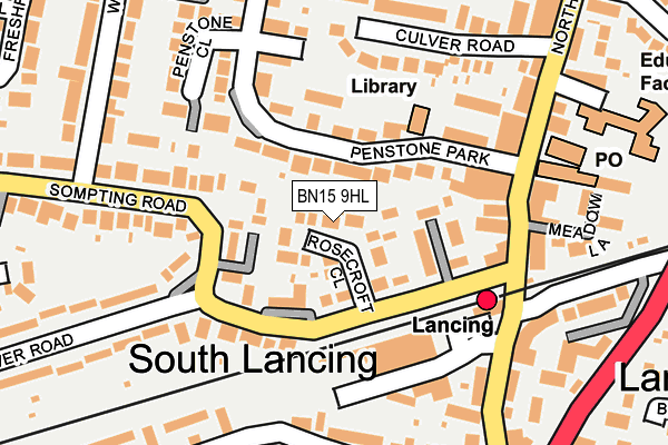 BN15 9HL map - OS OpenMap – Local (Ordnance Survey)