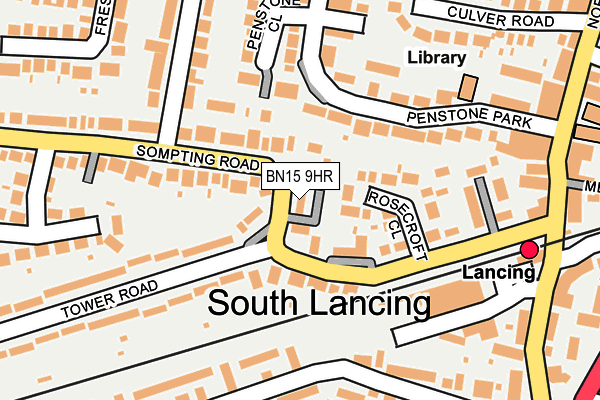 BN15 9HR map - OS OpenMap – Local (Ordnance Survey)