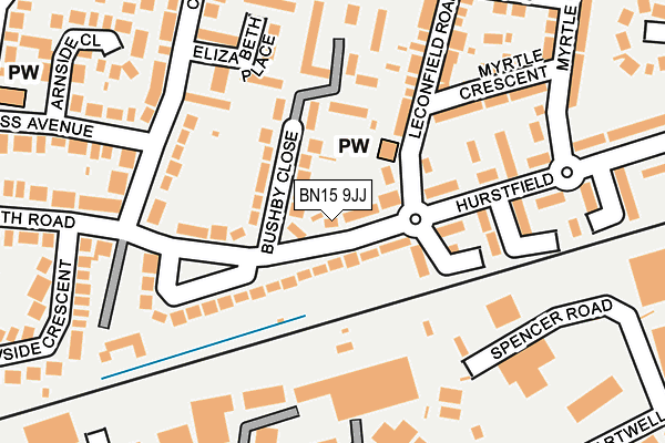 BN15 9JJ map - OS OpenMap – Local (Ordnance Survey)