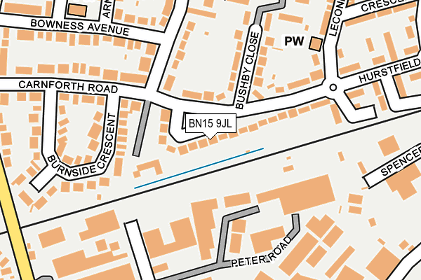 BN15 9JL map - OS OpenMap – Local (Ordnance Survey)