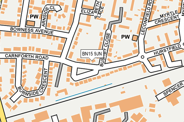 BN15 9JN map - OS OpenMap – Local (Ordnance Survey)