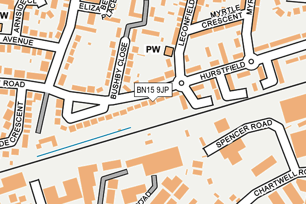 BN15 9JP map - OS OpenMap – Local (Ordnance Survey)