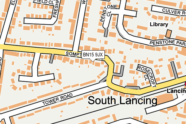 BN15 9JX map - OS OpenMap – Local (Ordnance Survey)
