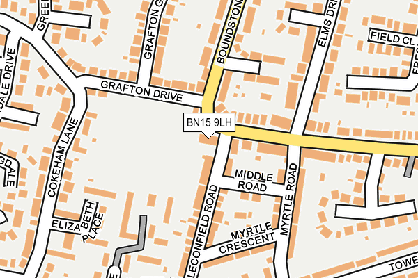BN15 9LH map - OS OpenMap – Local (Ordnance Survey)