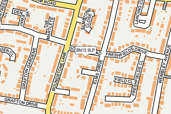 BN15 9LP map - OS OpenMap – Local (Ordnance Survey)