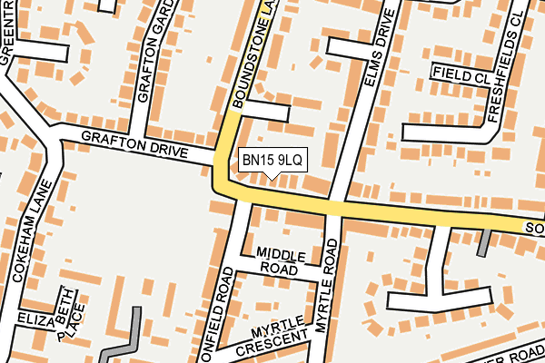 BN15 9LQ map - OS OpenMap – Local (Ordnance Survey)