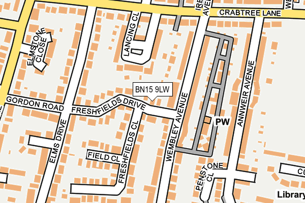 BN15 9LW map - OS OpenMap – Local (Ordnance Survey)