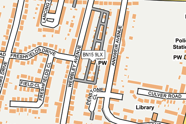 BN15 9LX map - OS OpenMap – Local (Ordnance Survey)