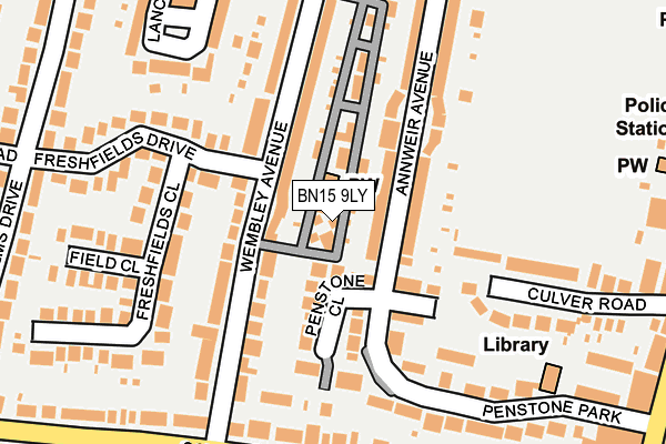 BN15 9LY map - OS OpenMap – Local (Ordnance Survey)