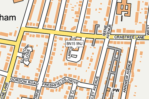 BN15 9NJ map - OS OpenMap – Local (Ordnance Survey)