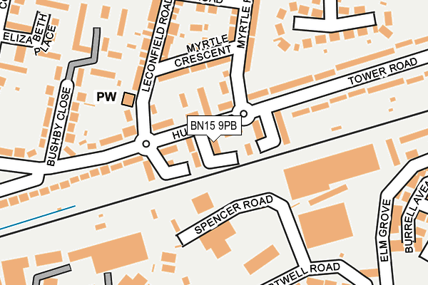 BN15 9PB map - OS OpenMap – Local (Ordnance Survey)
