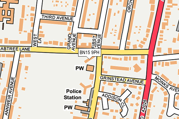 BN15 9PH map - OS OpenMap – Local (Ordnance Survey)