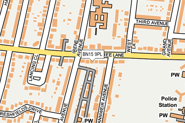 BN15 9PL map - OS OpenMap – Local (Ordnance Survey)