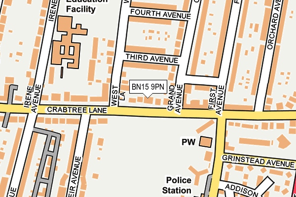 BN15 9PN map - OS OpenMap – Local (Ordnance Survey)
