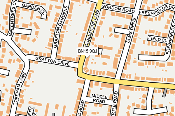 BN15 9QJ map - OS OpenMap – Local (Ordnance Survey)