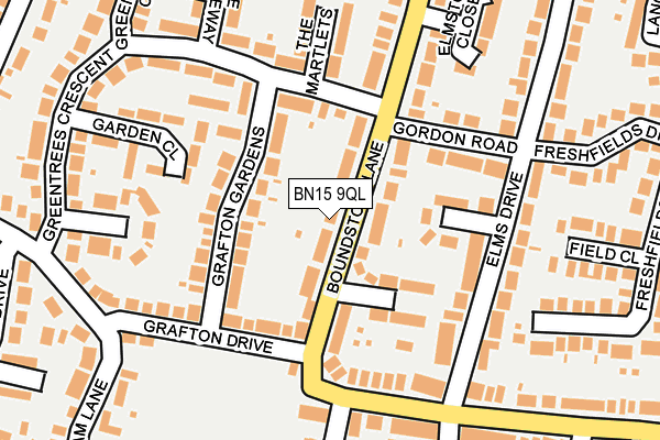 BN15 9QL map - OS OpenMap – Local (Ordnance Survey)