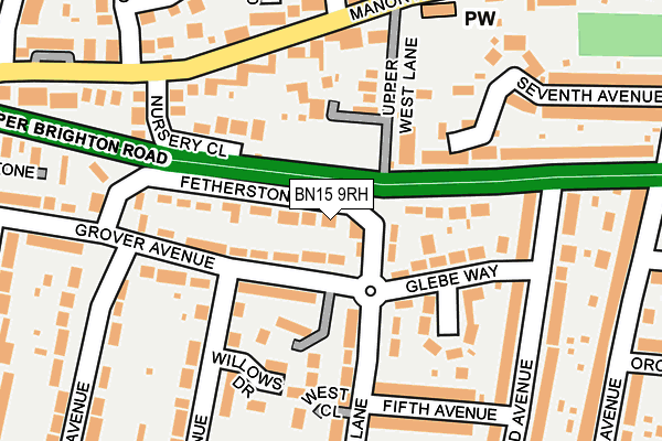 BN15 9RH map - OS OpenMap – Local (Ordnance Survey)
