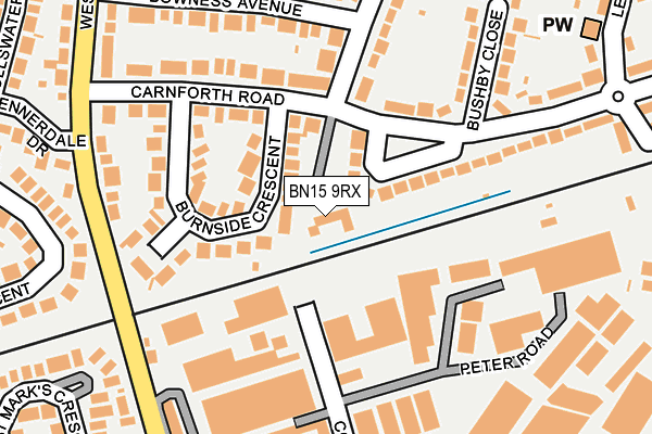 BN15 9RX map - OS OpenMap – Local (Ordnance Survey)