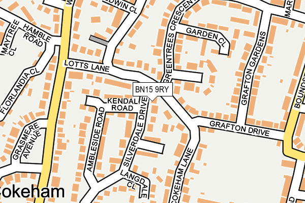 BN15 9RY map - OS OpenMap – Local (Ordnance Survey)