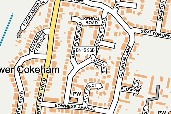 BN15 9SB map - OS OpenMap – Local (Ordnance Survey)